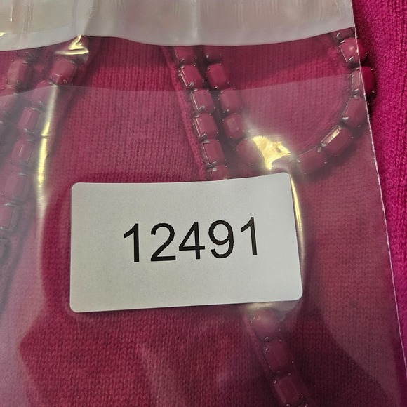 Kate Spade Wool Cashmere Top Women XS Bead Embellished Short Sleeve Pink - Picture 11 of 11
